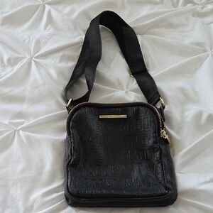 Steve Madden Embossed Black Messenger Bag